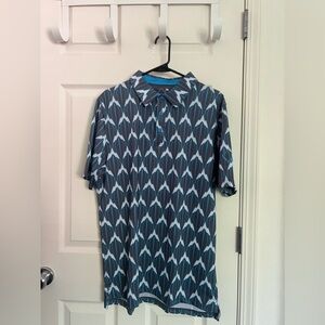 OGA Oahu Golf Apparel “Shark" Steel Turq - OGA Men's Polo - Steel Gray